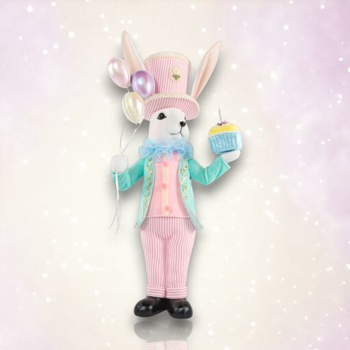 PRE-ORDER 31&quot; Birthday Bunny With Balloons Birthday Decor *SHIPS 1/2026* NEW 2026