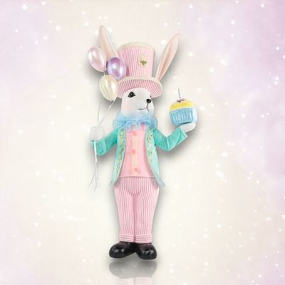 PRE-ORDER 31&quot; Birthday Bunny With Balloons Birthday Decor *SHIPS 1/2026* NEW 2026