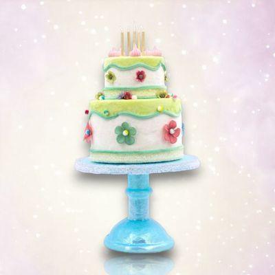PRE-ORDER 18&quot; Birthday Cake On Blue Stand Birthday Decor *SHIPS 1/2026* NEW 2026