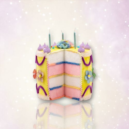 PRE-ORDER 9&quot; Yellow Birthday Cake Birthday Decor *SHIPS 1/2026* NEW 2026