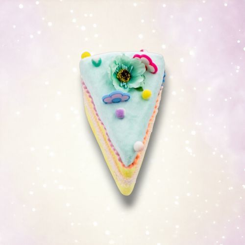 PRE-ORDER 5&quot; Blue Cake Slice Ornament Set Of 2 Birthday Decor *SHIPS 1/2026* NEW 2026