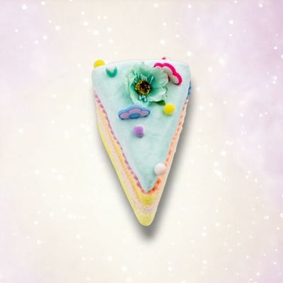 PRE-ORDER 5&quot; Blue Cake Slice Ornament Set Of 2 Birthday Decor *SHIPS 1/2026* NEW 2026
