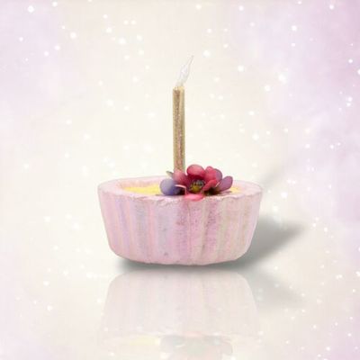 PRE-ORDER 3.5&quot; Pink Cake With Candle Set Of 2 Birthday Decor *SHIPS 1/2026* NEW 2026