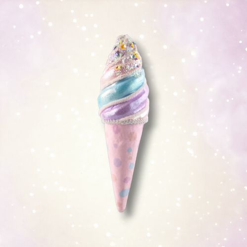 PRE-ORDER 9&quot; Pink Rainbow Cone Ornament Set Of 2 Birthday Decor *SHIPS 1/2026* NEW 2026