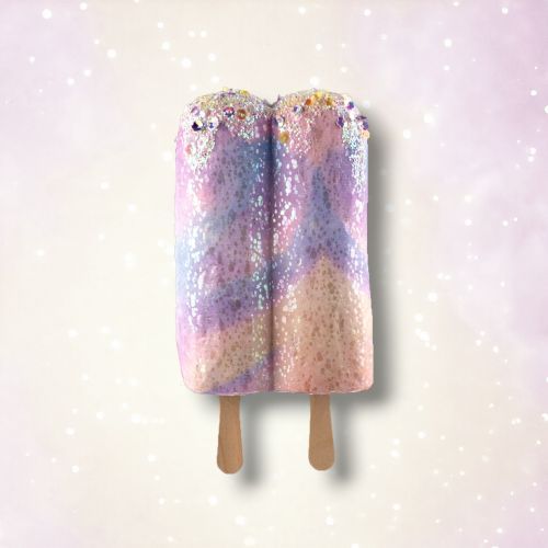 PRE-ORDER 8&quot; Purple Ice Cream Bar Ornament Set Of 2 Birthday Decor *SHIPS 1/2026* NEW 2026