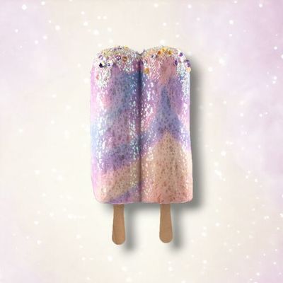 PRE-ORDER 8&quot; Purple Ice Cream Bar Ornament Set Of 2 Birthday Decor *SHIPS 1/2026* NEW 2026