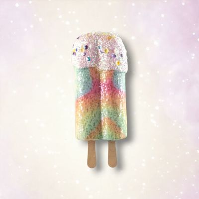 PRE-ORDER 8&quot; Rainbow Ice Cream Ornament Set Of 2 Birthday Decor *SHIPS 1/2026* NEW 2026