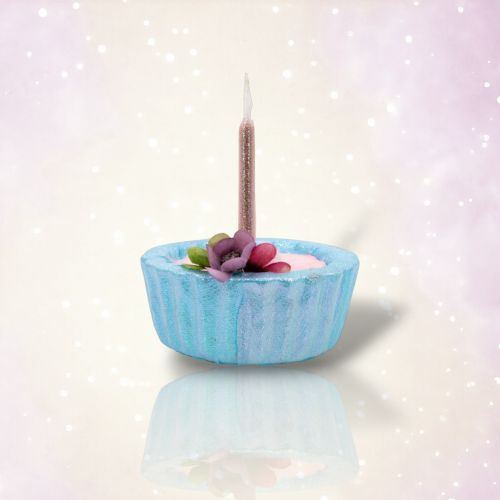 PRE-ORDER 3.5&quot; Blue Cake With Candle Set Of 2 Birthday Decor *SHIPS 1/2026* NEW 2026