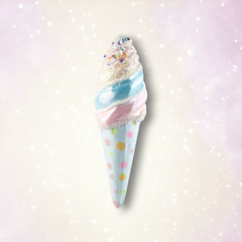 PRE-ORDER 9&quot; Blue Rainbow Cone Ornament Set Of 2 Birthday Decor *SHIPS 1/2026* NEW 2026