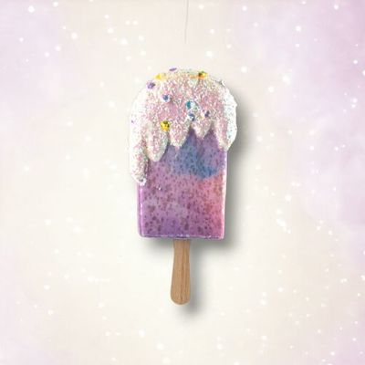PRE-ORDER 6&quot; Purple Ice Cream Ornament Set Of 2 Birthday Decor *SHIPS 1/2026* NEW 2026