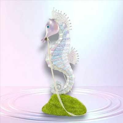 PRE-ORDER 55&quot; Seahorse With Rope on Moss Base Coastal Decor *SHIPS 3/2026* NEW 2026