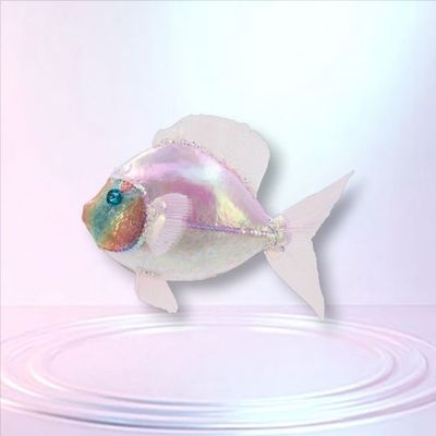 PRE-ORDER 9.5&quot; Pink Iridescent Fish Ornament Set Of 2 Coastal Decor *SHIPS 3/2026* NEW 2026