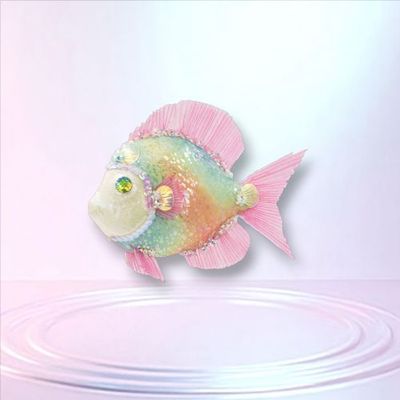 PRE-ORDER 7&quot; Rainbow Fish Ornament Set Of 2 Coastal Decor *SHIPS 3/2026* NEW 2026