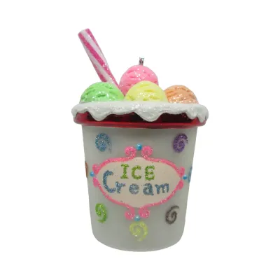 Ice Cream Cup Ornament Christmas Decor NEW 2025