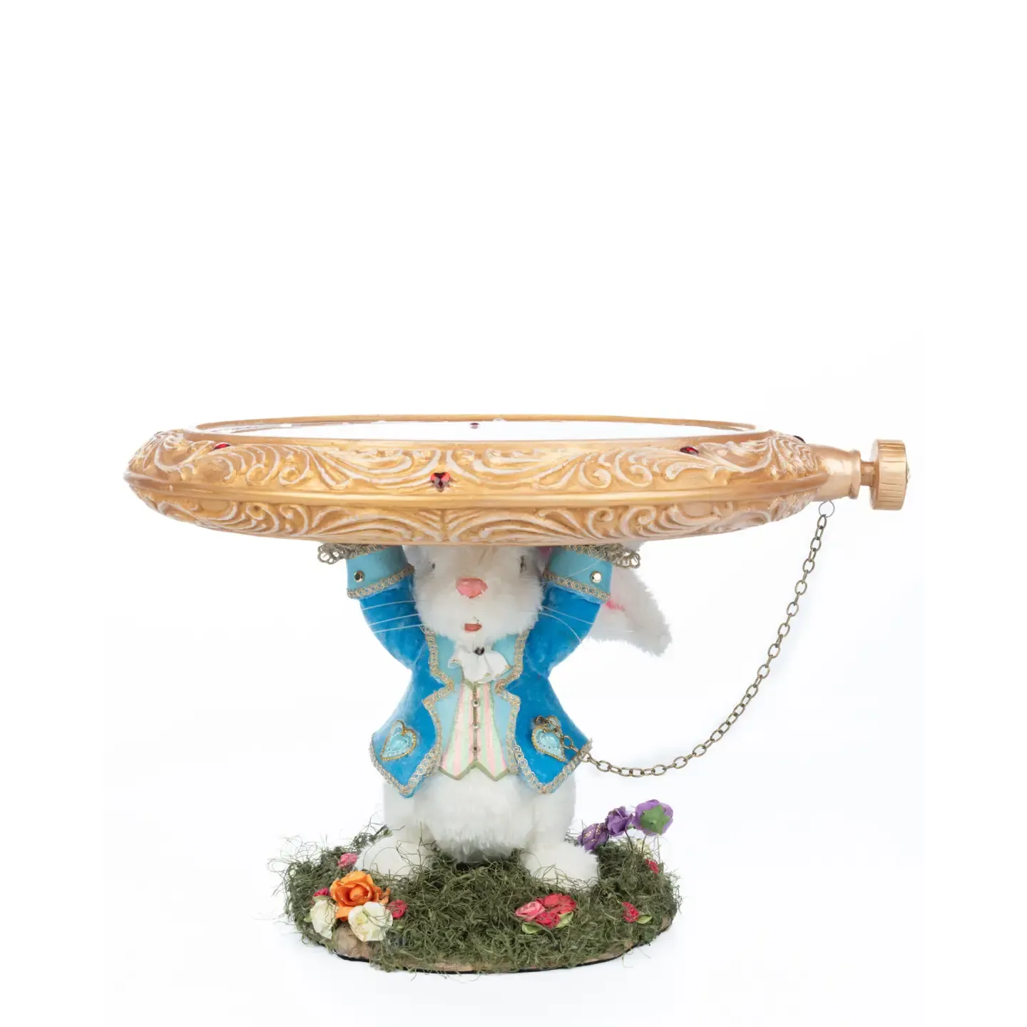 9" White Rabbit Cake Plate Christmas Decor *SHIPS WITHIN 10 DAYS* NEW 2025