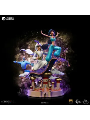 Aladdin and Jasmine Deluxe - Disney 100TH 1/10 Scale Statue By: Iron Studios *SHIPS WITHIN 15 DAYS*