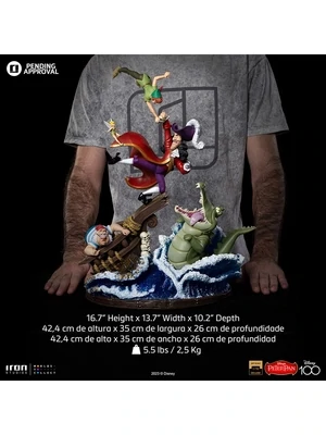 Peter Pan Vs Hook Deluxe Disney 100TH 1/10 Scale Statue By: Iron Studios *SHIPS WITHIN 15 DAYS*