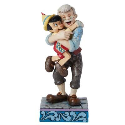 A Father's Love Gepetto &amp; Pinocchio Hugging By: Disney Jim Shore
