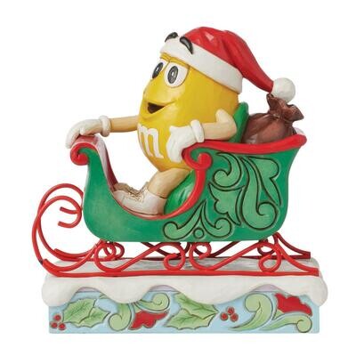 M&amp;M'S Yellow In Sleigh  By: M&amp;M's Jim Shore *SHIPS WITHIN 10 DAYS*