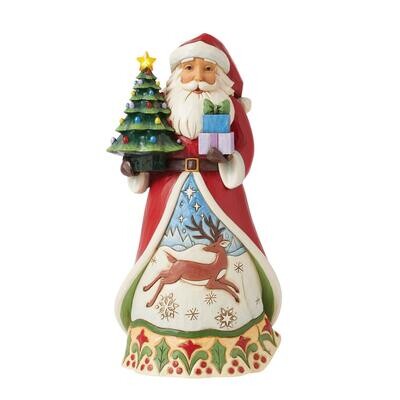 Santa Vintage LED Tree By: Heartwood Creek Jim Shore *SHIPS WITHIN 10 DAYS*