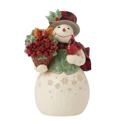 Highland Glen Snowman Basket By: Heartwood Creek Jim Shore NEW 2024