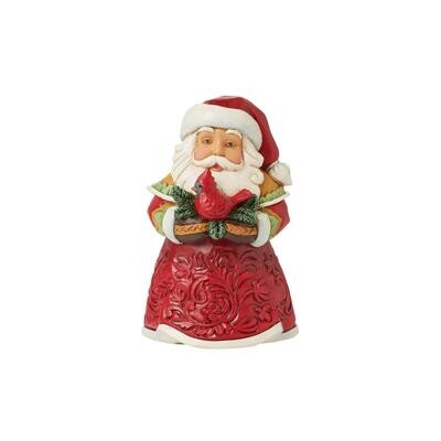 PRE-ORDER Mini Santa with Cardinal By: Heartwood Creek Jim Shore *SHIPS 7/2026* NEW 2024