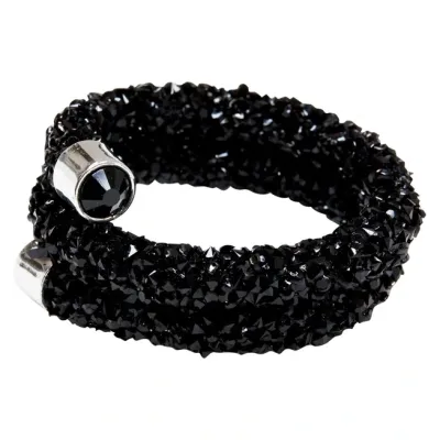 (BLACK) Rhinestone Swirl Napkin Rings (Set of 4) Table Top Accents