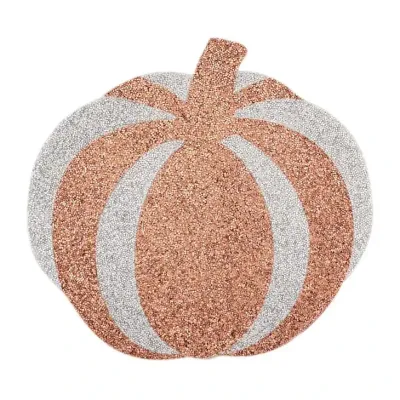 Luminous Rhinestone Pumpkin Placemat Table Top Accents