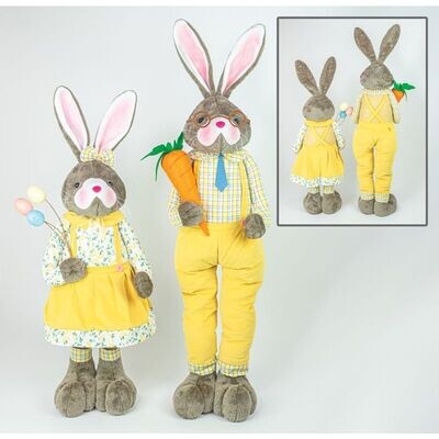 YOKEL YELLOW BUNNY'S STRETCH LEGS LARGE SET OF 2 45" Easter Decor
