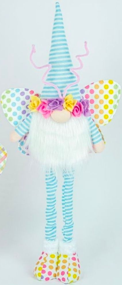 BLIENBUTTERFLY GNOME STRETCH LEGS 28" Easter Decor