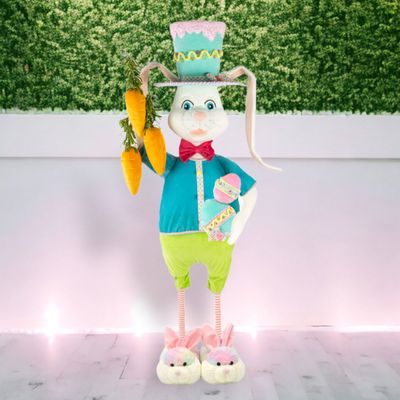 Mr. Bunny With Carrots Foam Greeter 63" Easter Decor *SHIPS WITHIN 10 DAYS OF ORDERING*