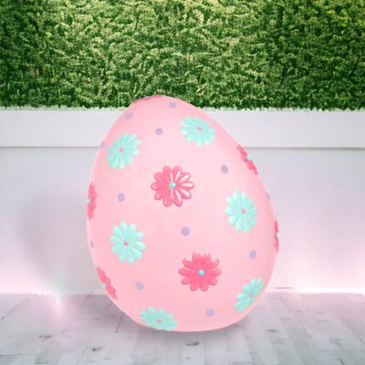 Medium Pink Flower Easter Egg 23" Easter Decor *SHIPS WITHIN 10 DAYS*