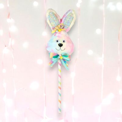 Bunny Head On Straw Pick Set Of 2 Easter Decor *SHIPS WITHIN 10 DAYS*