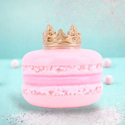 Pink Macaron With Gold Crown Ornament