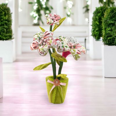 Flowerpot With Pattern Flowers Easter Decor *SHIPS WITHIN 10 DAYS*