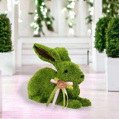 Green Garden Bunny Sitting Easter Decor *SHIPS WITHIN 10 DAYS*