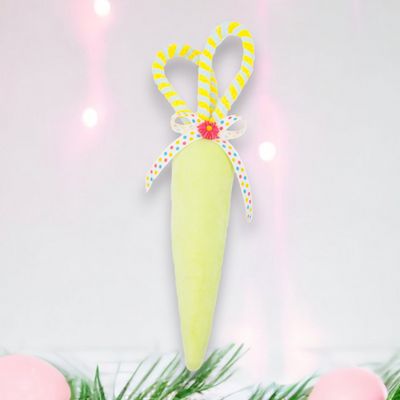 Small Lime Green Fabric Carrot Ornament Easter Decor