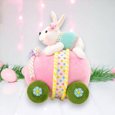 Bunny in Pink Egg Car Easter Decor