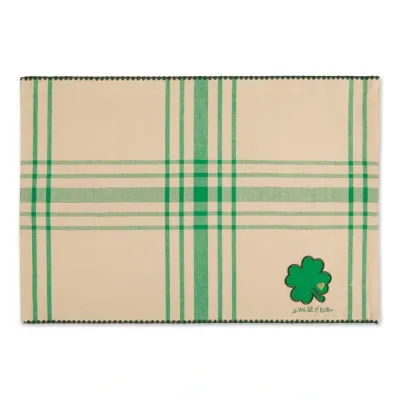 Reversable A Wee Bit O Luck Embroidered Placemat Saint Patrick's Decor *