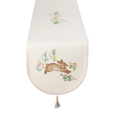 Spring Bunny Embellished Table Runner Easter Decor