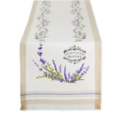 Lavender Garland Embellished Table Runner Table Top Accents