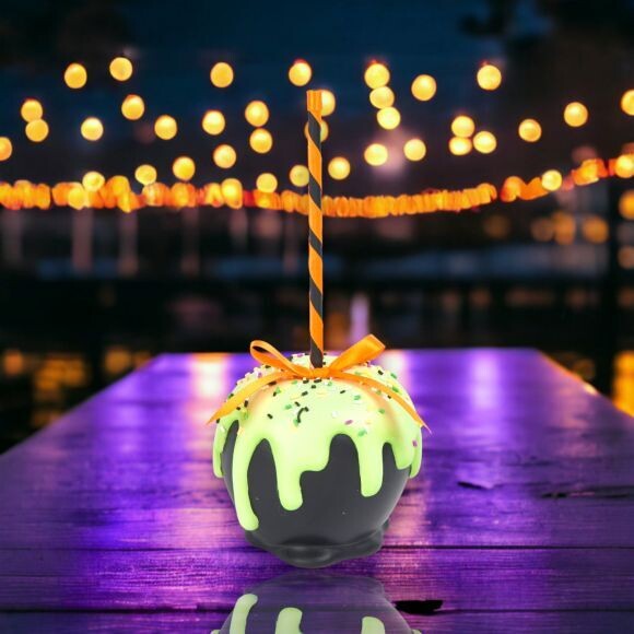 9in Green Candy Apple Halloween Decor