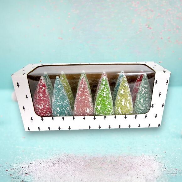 Set 12 Boxed Pastel Sisal Trees Christmas Decor