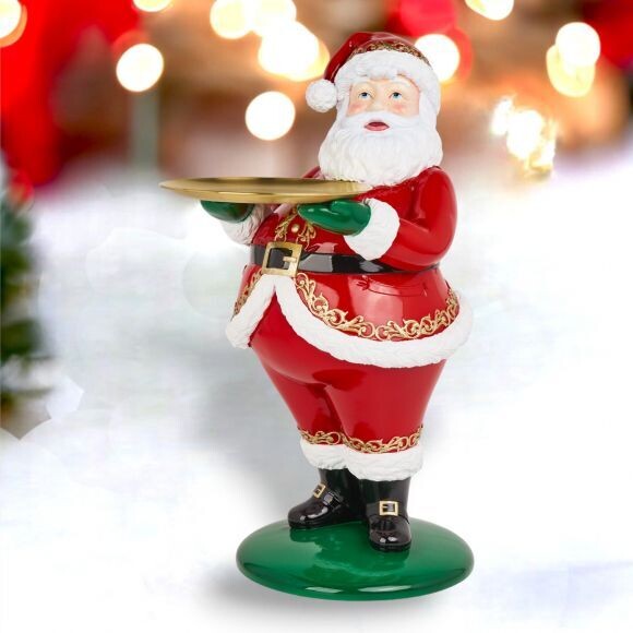 24" Santa with Serving Tray Christmas Decor