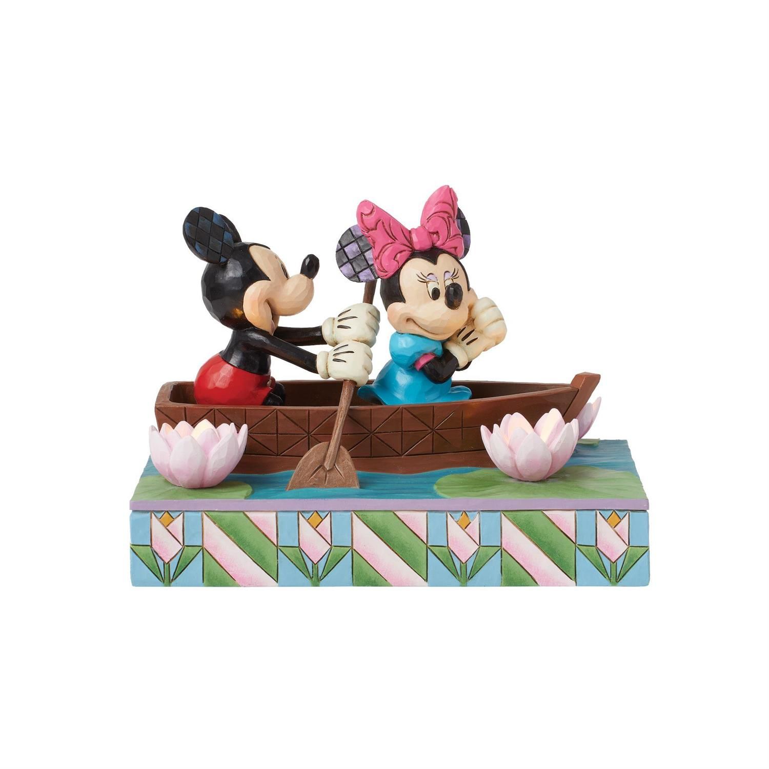 Row-Mance Is In The Air Light Up Mickey &amp; Minnie LED By: Disney Jim Shore *SHIPS WITHIN 10 DAYS*