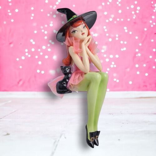 23" Shelf Sitting Mod Witch Halloween Decor NEW 2026