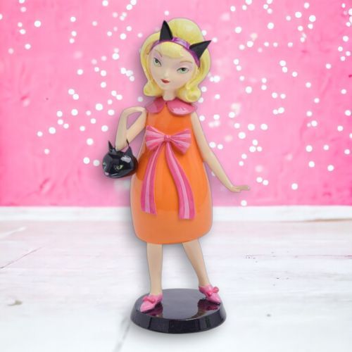 8" Cat Mod Girl Halloween Decor