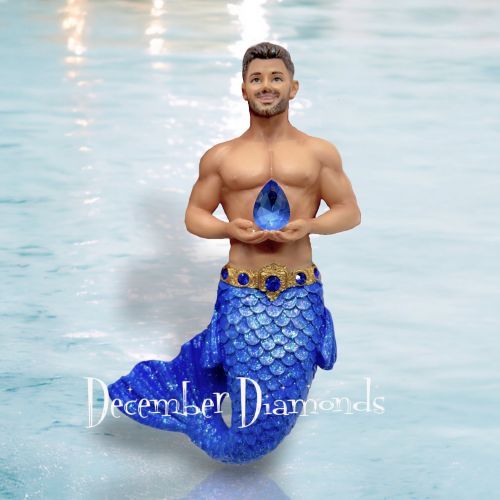 4.5" September Sapphire Merman By: Gay Mermen December Diamonds  NEW 2025