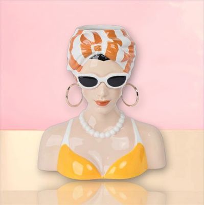 PRE-ORDER 12" Orange Bathing Lady Vase *SHIPS 7/2026* NEW 2026