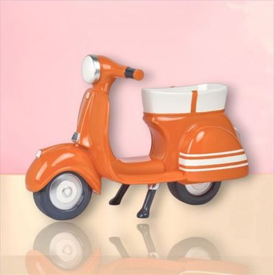 PRE-ORDER 23" Orange Vespa Planter Vase *SHIPS 7/2026* NEW 2026